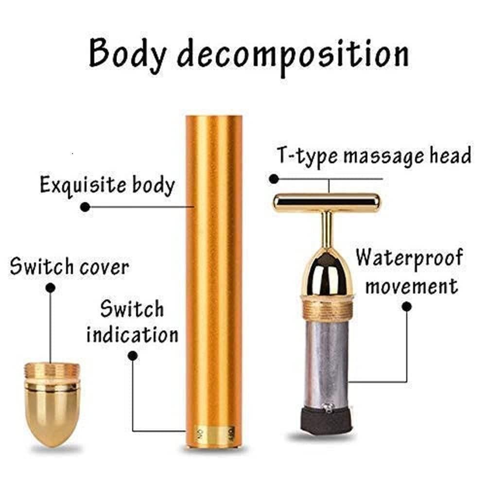 ✨ 24K Gold Energy Beauty Bar ⚡ Electric Facial Massage Roller | Skin Lifting & Glow Wand 💆‍♀️